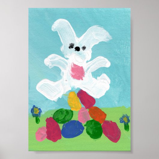 Kunstafdrukken voor paaskinderen met hap poster (Voorkant)