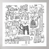 Kunstafdrukken voor zwart-wit en zwart tekenen poster (Voorkant)