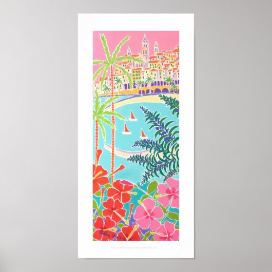 Kunstafdrukken: zeilen in de baai, Menton, Frankri Poster (Voorkant)