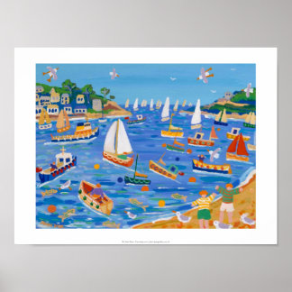 Kunstafdrukken: zondagverkoop, Fowey, Cornwall Poster