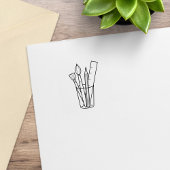 Kunstambacht voor penseelpenseel Ruler 2 Rubberstempel