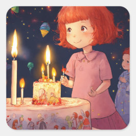 Kunstambachtelijk ontwerp vierkante sticker