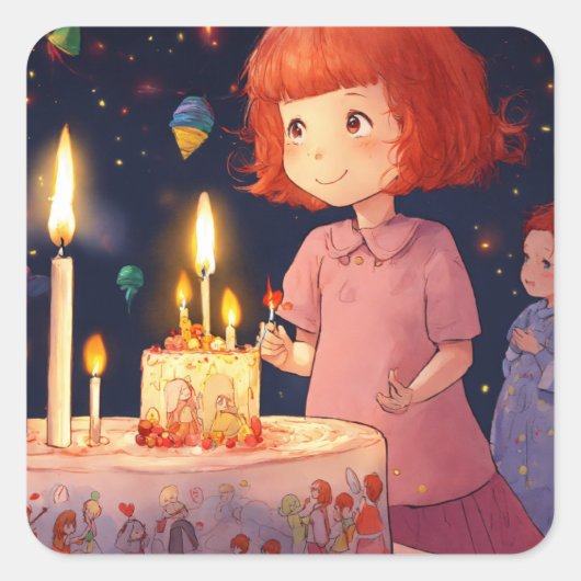 Kunstambachtelijk ontwerp vierkante sticker (Voorkant)