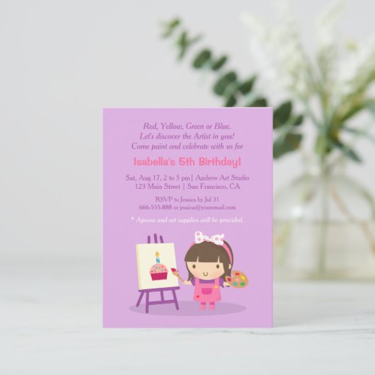 Kunstambachtelijke schilderijen - uitnodiging van  (Staand voorkant)