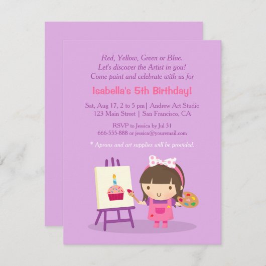 Kunstambachtelijke schilderijen - uitnodiging van  (Voorkant / Achterkant)