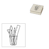 Kunstambachtstoevoer voor penseelpotlood rubberstempel (Gestempeld)