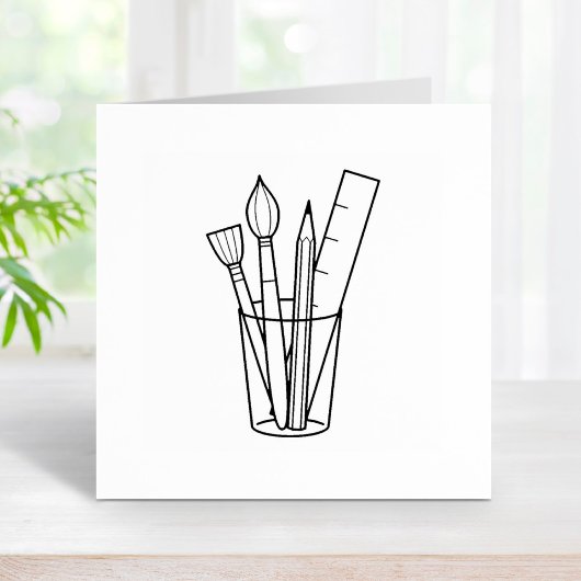 Kunstambachtstoevoer voor penseelpotlood rubberstempel