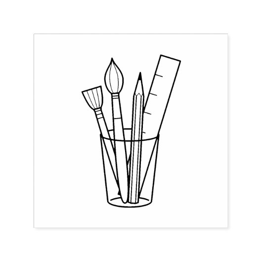 Kunstambachtstoevoer voor penseelpotlood  zelfinktende stempel (Design)