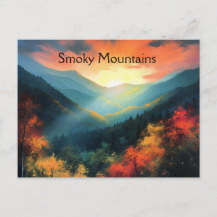 Kunstansichtkaart met zonsondergang in de Smoky Mo Briefkaart