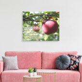 Kunstappel met kunstgeschrift met fruit van de gee canvas afdruk (Insitu (Woonkamer))