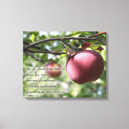 Kunstappel met kunstgeschrift met fruit van de gee canvas afdruk