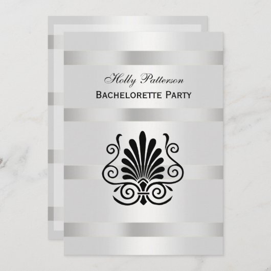  kunstartikel deco Plume Black/Bachelorette Kaart (Voorkant / Achterkant)