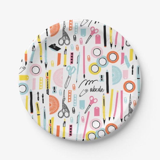 Kunstartikelen voorzien van Borden van papier Papieren Bordje (Voorkant)