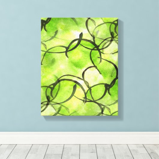 Kunstavant-garde handverf groen canvas afdruk (Insitu (Houten vloer))