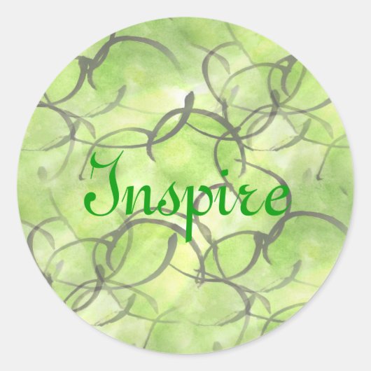 Kunstavant-garde handverf groen ronde sticker (Voorkant)