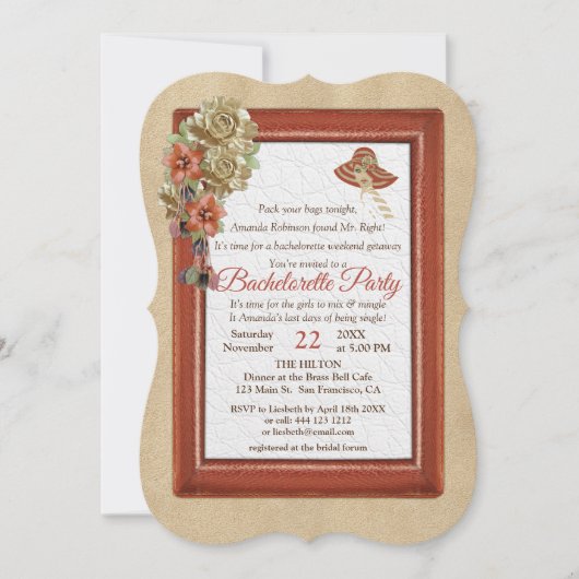 Kunstbachelorette, leder en suede kaart (Voorkant)