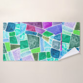 Kunstbadhanddoek met glasmozaïektegels badhanddoek (Badhanddoek)