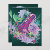 Kunstbakkersalligator, Lover Gift,  cadeau Kaart (Voorkant / Achterkant)