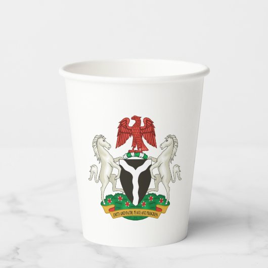 Kunstbekerkopjes met Nigeriaanse vlag Papieren Bekers (Achterkant)