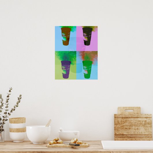kunstbekertjes voor pop poster (Keuken)