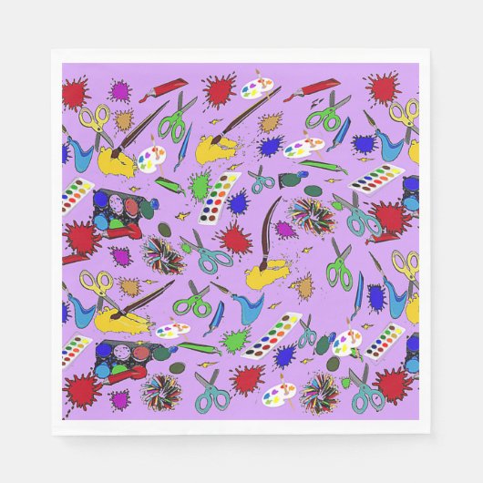 Kunstbenodigdheden Lavendel Servetten (Voorkant)