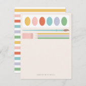 Kunstbenodigdheden voor kinderen notitiekaartje (Voorkant / Achterkant)