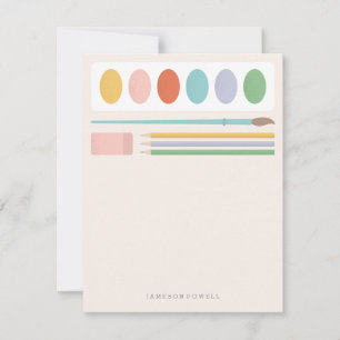 Kunstbenodigdheden voor kinderen notitiekaartje