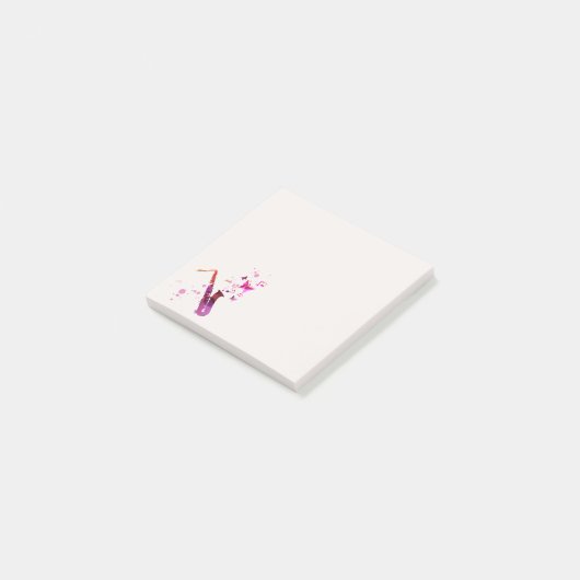 Kunstbenodigdheden voor saxofone-meisjes post-it® notes (Schuin)