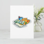 Kunstbenodigdheden Waterverf Palet en Paintbrush Kaart (Staand voorkant)