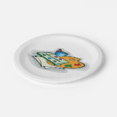 Kunstbenodigdheden Waterverf Palet en Paintbrush Papieren Bordje (Gekanteld)