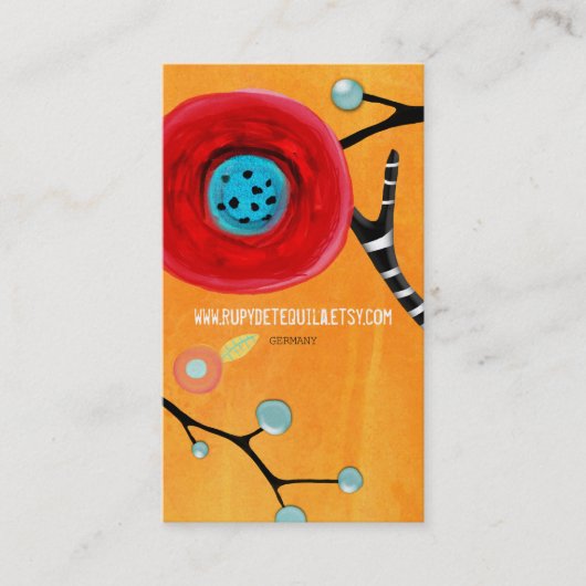 Kunstbewerkt visitekaartje (Voorkant)