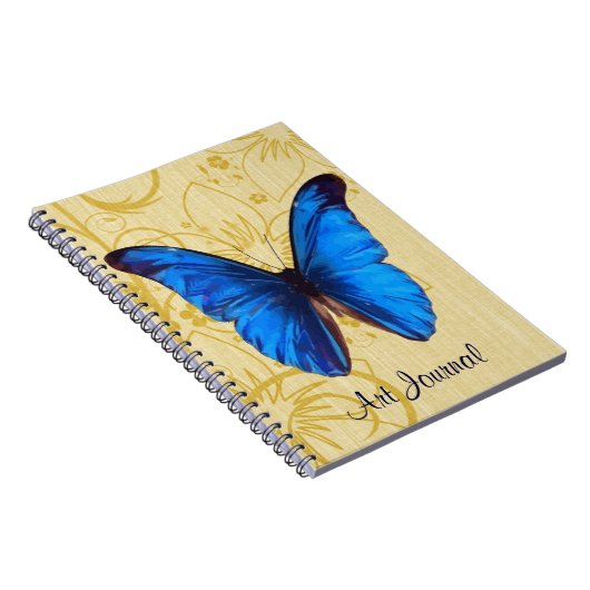  kunstblad Beauful Blue Butterfly Notitieboek (Rechterzijde)