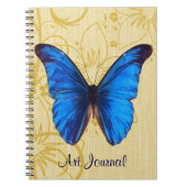  kunstblad Beauful Blue Butterfly Notitieboek (Voorkant)