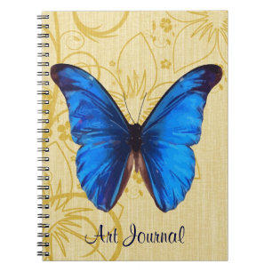 kunstblad Beauful Blue Butterfly Notitieboek