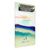 Kunstblauw Abstract landschap monogrammen Mini Klembord (Schuin)