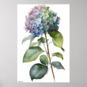 Kunstblauw door AI geproduceerd Hydrangea  wandkun Poster (Voorkant)