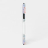 Kunstblauw en roze Waterverf iPhone Hoesje (Rechterkant)