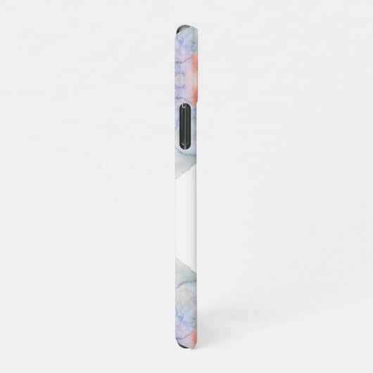 Kunstblauw en roze Waterverf iPhone Hoesje (Rechterkant)