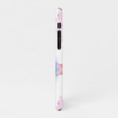 Kunstblauw en roze Waterverf iPhone Hoesje (Linkerkant)