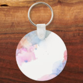 Kunstblauw en roze Waterverf Sleutelhanger (Achterkant)