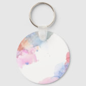 Kunstblauw en roze Waterverf Sleutelhanger (Achterkant)