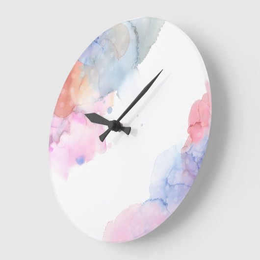 Kunstblauw en roze Waterverf wandklok (Hoek)