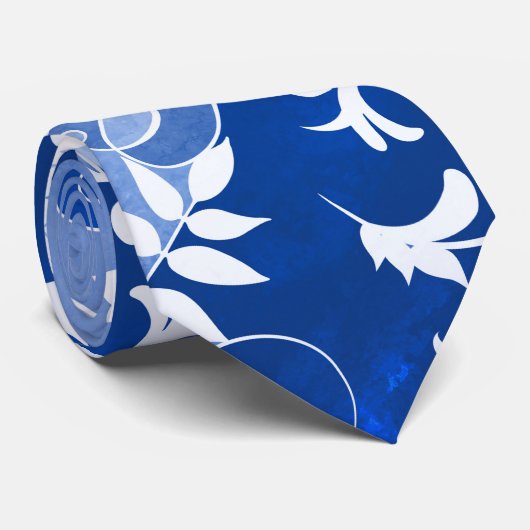 Kunstblauw en wit Stropdas van het Ontwerp van het (Opgerold)