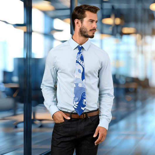 Kunstblauw en wit Stropdas van het Ontwerp van het