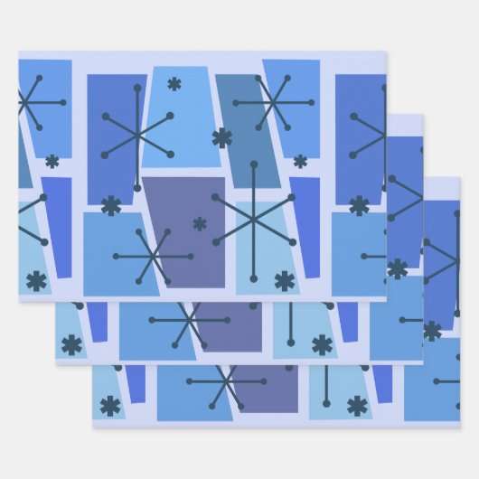 Kunstblauw voor atoomtijdperk Pop Inpakpapier Vel (Set)