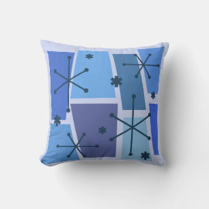 Kunstblauw voor atoomtijdperk Pop Kussen