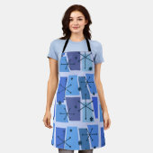 Kunstblauw voor atoomtijdperk Pop Schort (Gedragen)