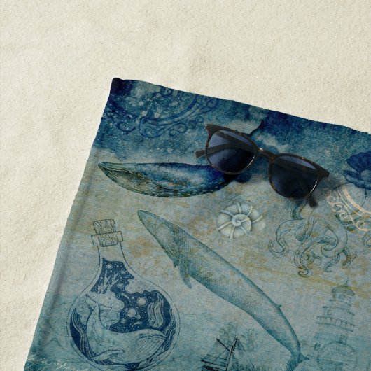 Kunstblauw zand groene kleur kustdouane strandlaken (In situ)