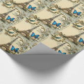 - kunstblauw zwemt in eiffeltoren cadeaupapier (Hoek)