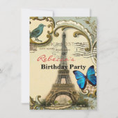 - kunstblauw zwemt in eiffeltoren kaart (Voorkant)